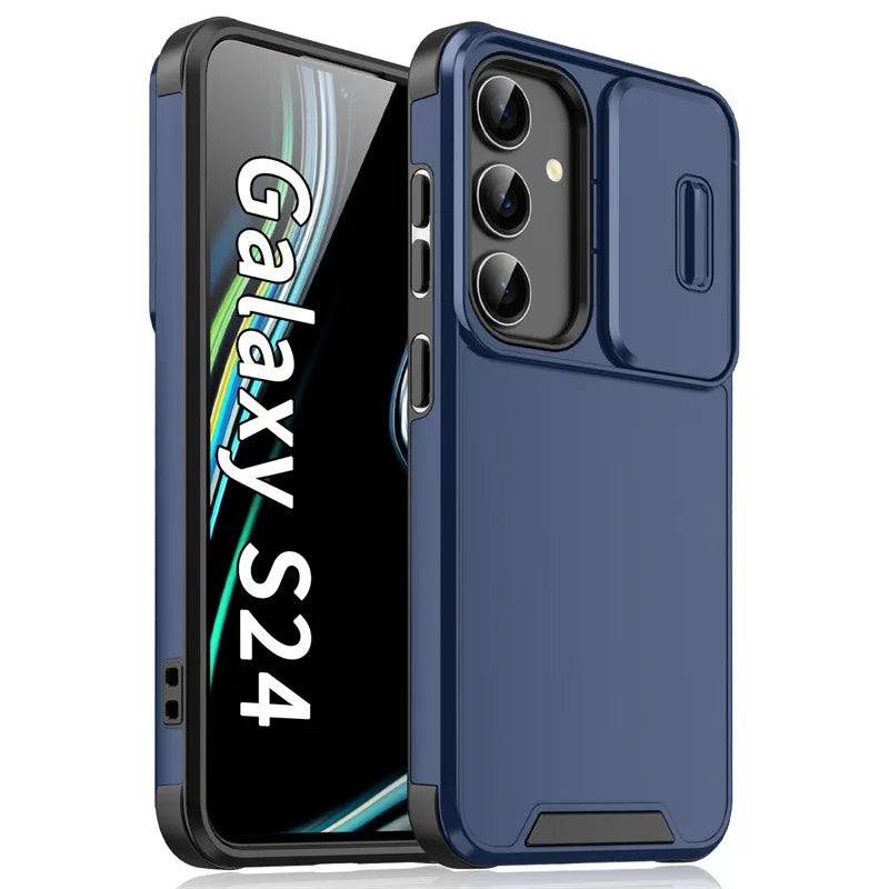 Slide Camera Protection Armor Magnetic Phone Case for Samsung S25 S24 S23 FE S22 S26 Ultra A56 A36 A16 A06 A55 A35 A25 A15 Cover