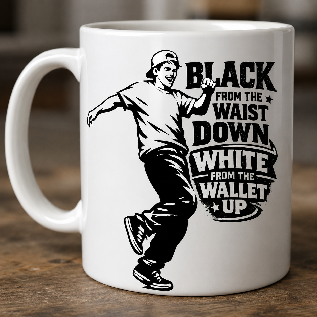 White glossy mug (Waist down)
