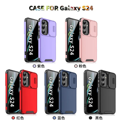 Slide Camera Protection Armor Magnetic Phone Case for Samsung S25 S24 S23 FE S22 S26 Ultra A56 A36 A16 A06 A55 A35 A25 A15 Cover