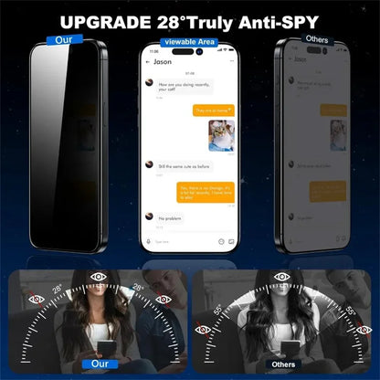 3-4 PCS  Privacy Glass For iPhone17 16 15 14 13 12 11 Pro Max  XR XS
