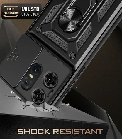 Motorola Edge Phone case with camera cover & kickstand for Motorola Edge 50 40 NEO 30 Pro Ultra Fusion G04 G34 G84 G54 G42