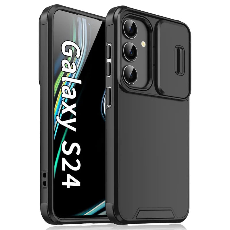 Slide Camera Protection Armor Magnetic Phone Case for Samsung S25 S24 S23 FE S22 S26 Ultra A56 A36 A16 A06 A55 A35 A25 A15 Cover