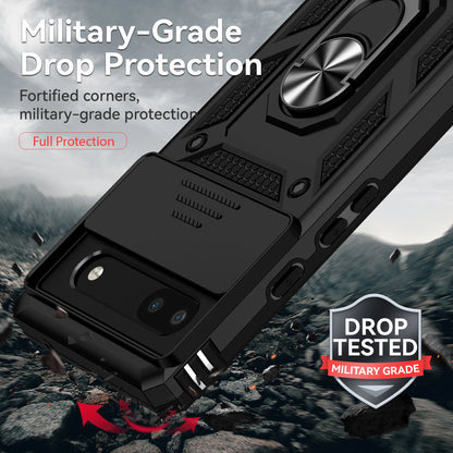 Phone case with camera cover and kickstand For Google Pixel 6 7 8 9 10 Pro XL 6A 7A 8A 9A 10A Camera Lens Protection Ring Holder Cover