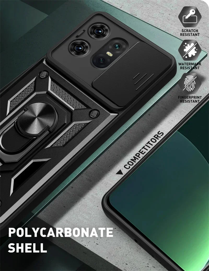 Motorola Edge Phone case with camera cover & kickstand for Motorola Edge 50 40 NEO 30 Pro Ultra Fusion G04 G34 G84 G54 G42