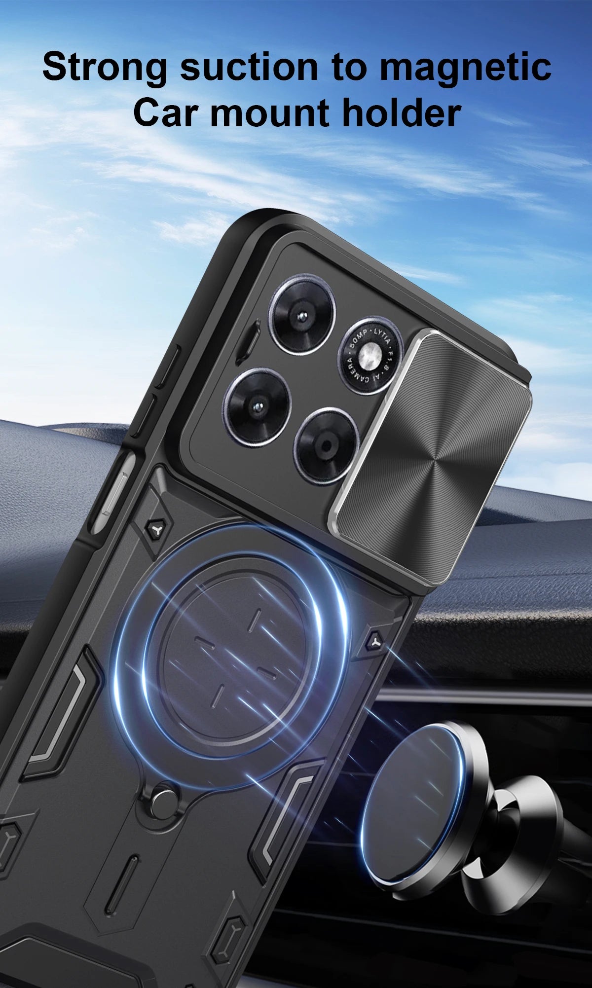 Motorola Slide Camera Lens Ring Kickstand Phone Cover For Moto G67 G77 G75 G84 G85 G86 G53 G54 G55 G56 G06 Power