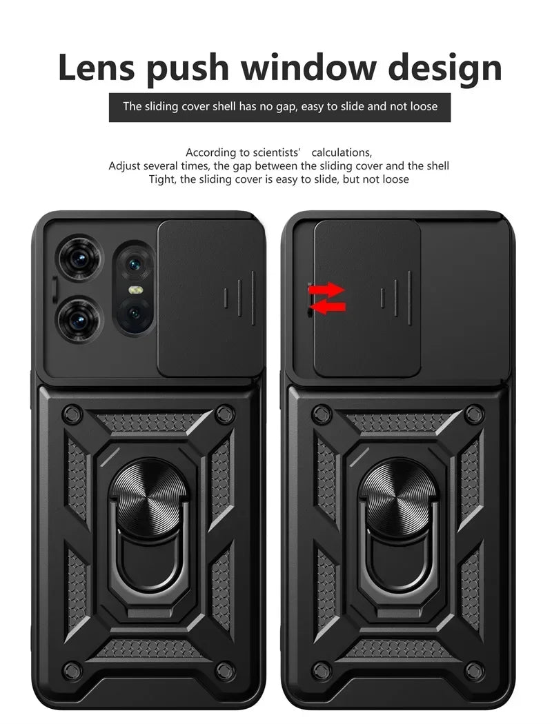 Motorola Edge Phone case with camera cover & kickstand for Motorola Edge 50 40 NEO 30 Pro Ultra Fusion G04 G34 G84 G54 G42