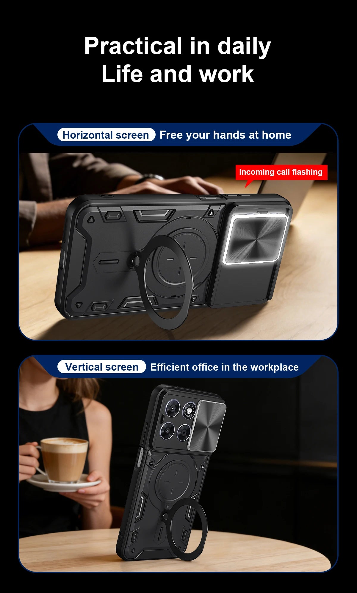 Motorola Slide Camera Lens Ring Kickstand Phone Cover For Moto G67 G77 G75 G84 G85 G86 G53 G54 G55 G56 G06 Power