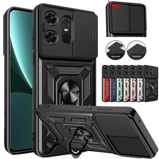 Motorola Edge Phone case with camera cover & kickstand for Motorola Edge 50 40 NEO 30 Pro Ultra Fusion G04 G34 G84 G54 G42