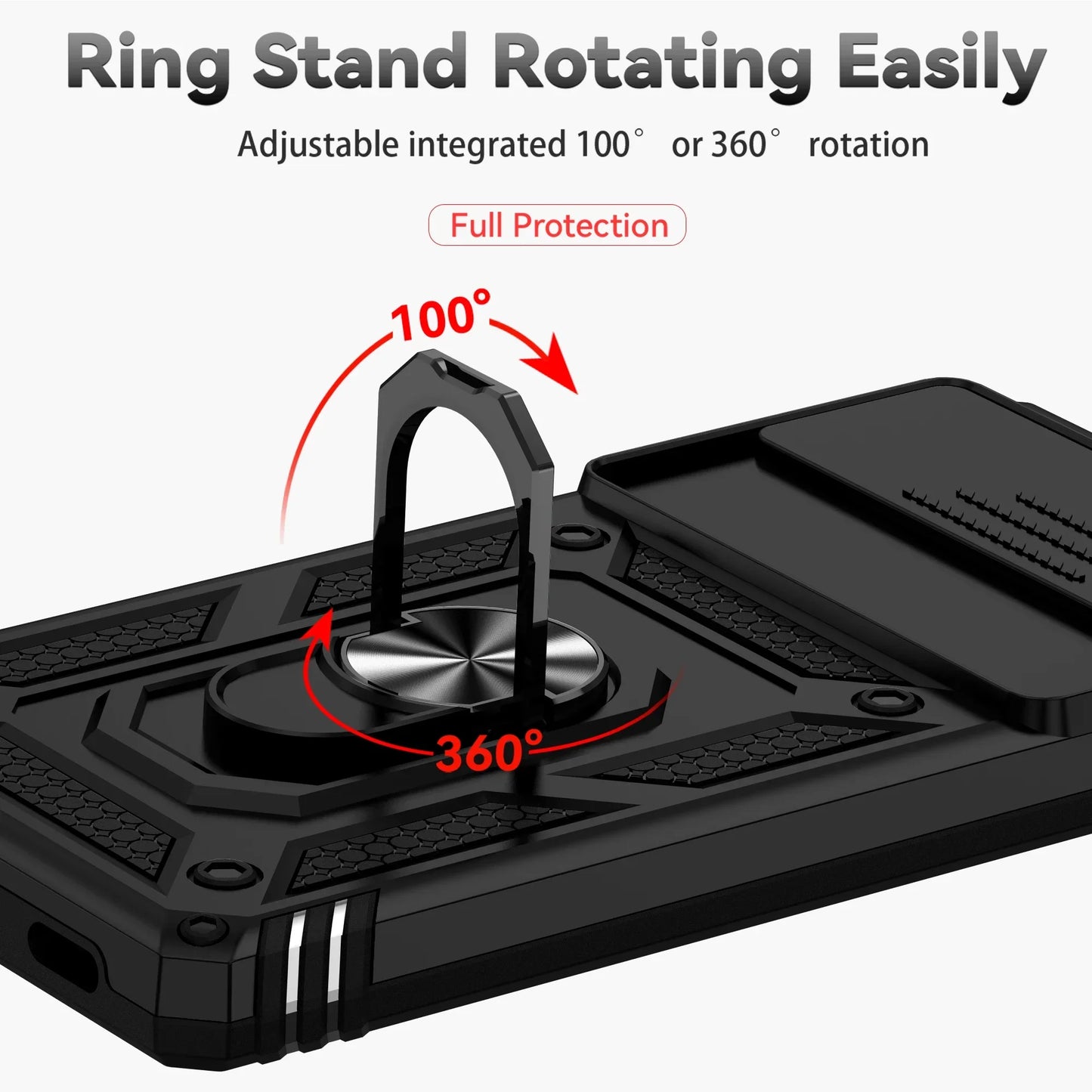 Phone case with camera cover and kickstand For Google Pixel 6 7 8 9 10 Pro XL 6A 7A 8A 9A 10A Camera Lens Protection Ring Holder Cover