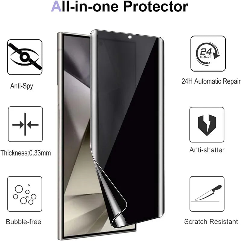 4Pcs Anti-Spy Hydrogel Film for Samsung S21 S23 S22 S24 Ultra FE S10 S8 S9 Plus Note 20 Ultra 9 10 Plus Privacy Screen Protector