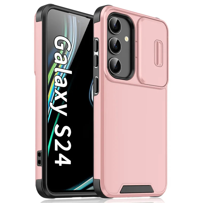 Slide Camera Protection Armor Magnetic Phone Case for Samsung S25 S24 S23 FE S22 S26 Ultra A56 A36 A16 A06 A55 A35 A25 A15 Cover