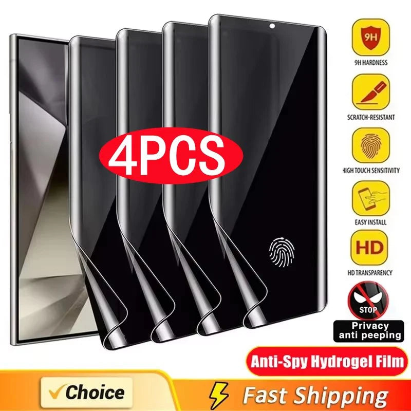 4Pcs Anti-Spy Hydrogel Film for Samsung S21 S23 S22 S24 Ultra FE S10 S8 S9 Plus Note 20 Ultra 9 10 Plus Privacy Screen Protector