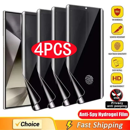 4Pcs Anti-Spy Hydrogel Film for Samsung S21 S23 S22 S24 Ultra FE S10 S8 S9 Plus Note 20 Ultra 9 10 Plus Privacy Screen Protector