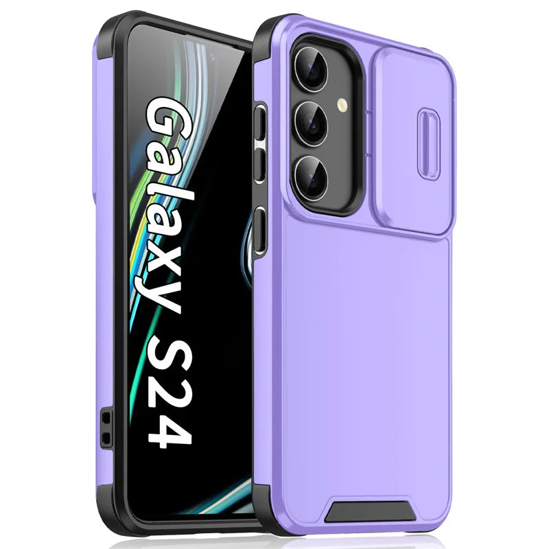 Slide Camera Protection Armor Magnetic Phone Case for Samsung S25 S24 S23 FE S22 S26 Ultra A56 A36 A16 A06 A55 A35 A25 A15 Cover