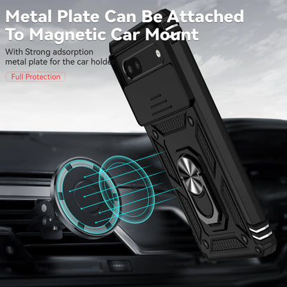 Phone case with camera cover and kickstand For Google Pixel 6 7 8 9 10 Pro XL 6A 7A 8A 9A 10A Camera Lens Protection Ring Holder Cover