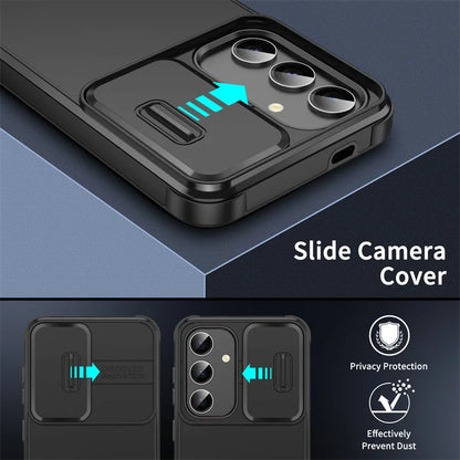 Slide Camera Protection Armor Magnetic Phone Case for Samsung S25 S24 S23 FE S22 S26 Ultra A56 A36 A16 A06 A55 A35 A25 A15 Cover