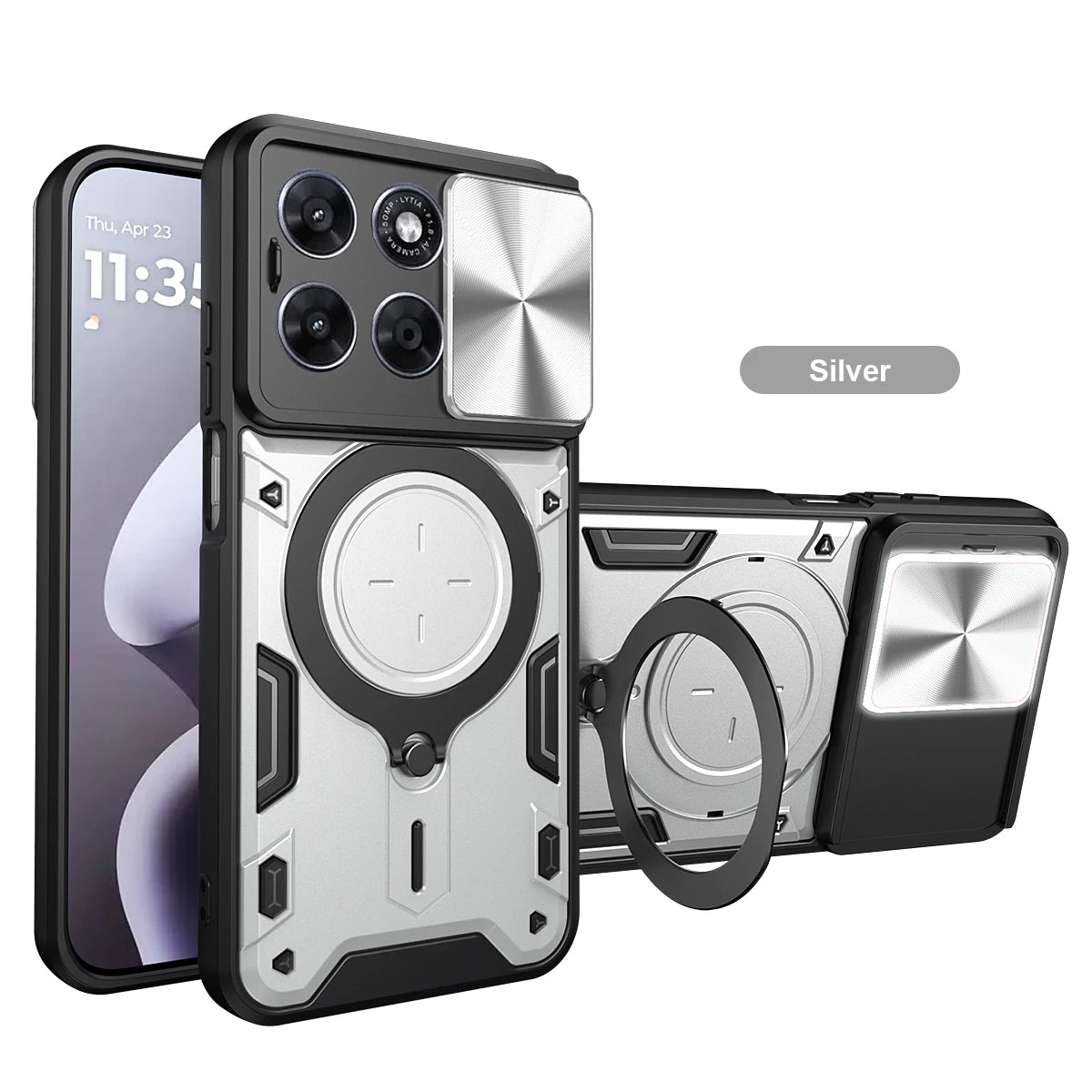 Motorola Slide Camera Lens Ring Kickstand Phone Cover For Moto G67 G77 G75 G84 G85 G86 G53 G54 G55 G56 G06 Power