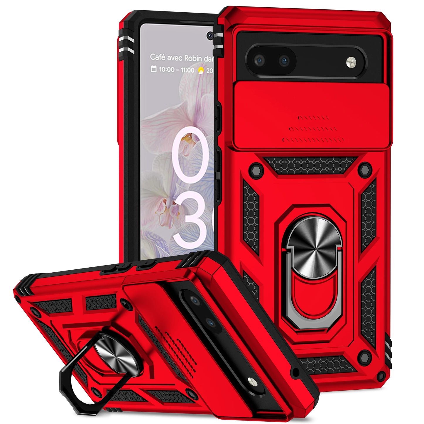 Phone case with camera cover and kickstand For Google Pixel 6 7 8 9 10 Pro XL 6A 7A 8A 9A 10A Camera Lens Protection Ring Holder Cover